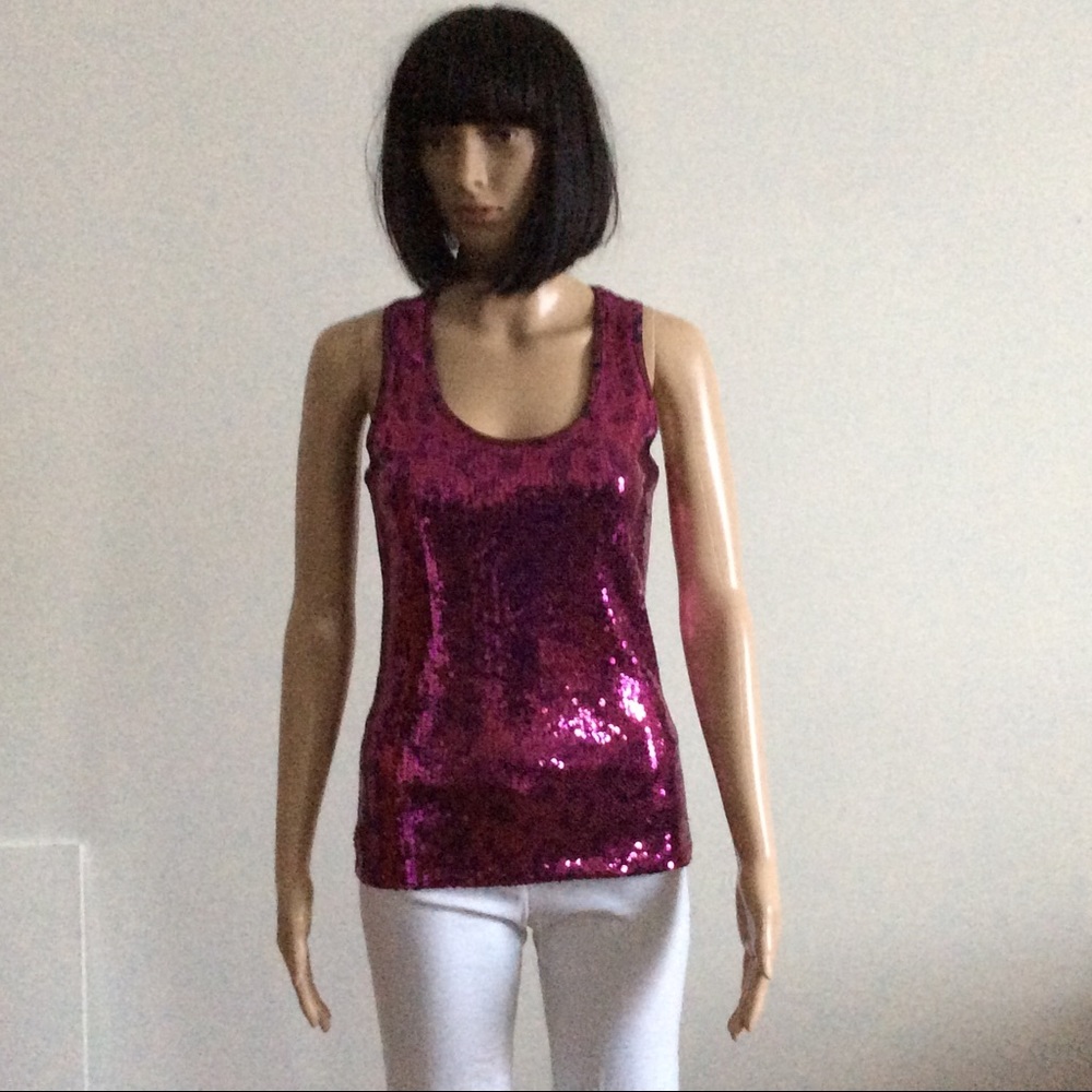 Wet Seal Sequin Leopard Print Tank Top